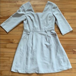 Kensie Cream Long-sleeve Fit and Flare Dress
